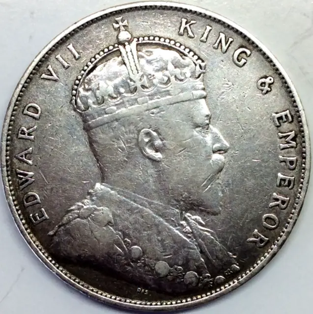 Straits Settlement 1 Trade Dollar 1907 EDWARD VII 34mm 20,17g silver