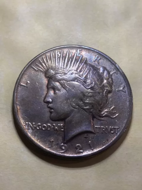HIGH RELIEF 1921 Peace Dollar XF Details Beautiful Tone