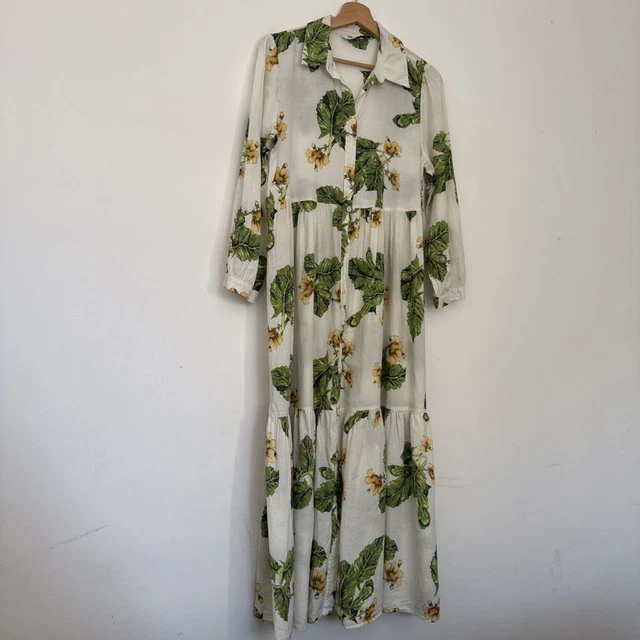 ZARA WOMEN'S FLORAL Long Sleeve Maxi Dress Size M £26.70