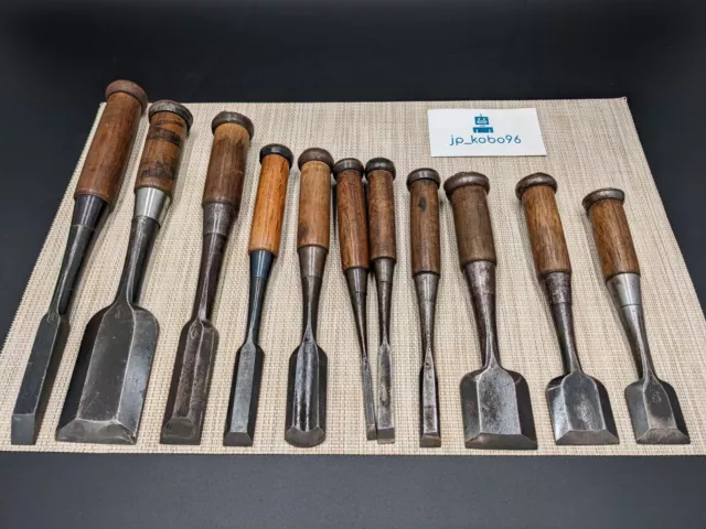 Japanese Chisel Nomi Carpenter Tool Set of 12 Hand Tool wood working #1165