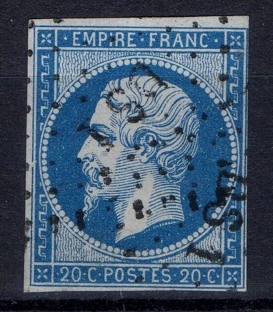 FRANCE Timbre Ancien NAPOLEON De 1860 N 14Ae Bleu lilas D S 1 EUR 19 