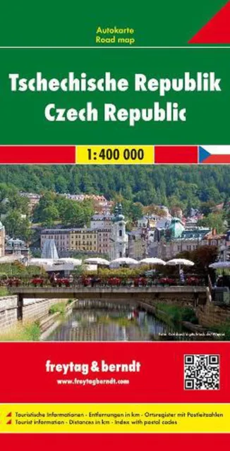 Czech Republic Road Map 1:400 000: Tourist Information, Entfernung in km, Ortsre
