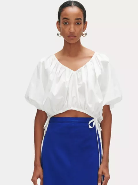 Rachel Comey Shapley Top Cropped White Cotton Size 2