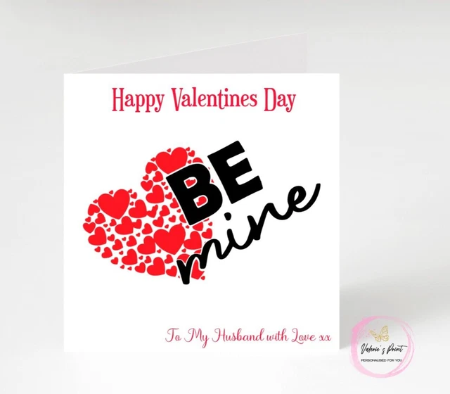 Personalisierte Valentinstagskarte Be Mine Ehemann, Ehefrau, Freund, Freundin