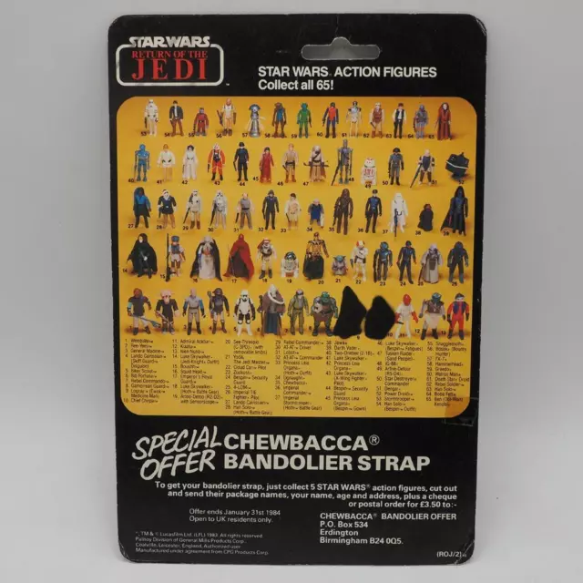 Vintage Star Wars Logray 65 Arrière Palitoy Cardback 2