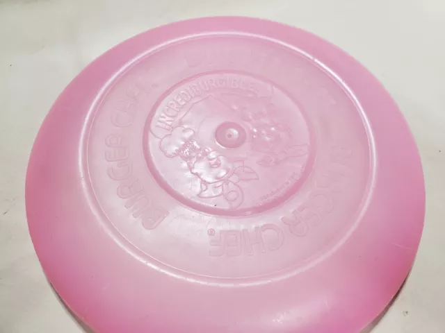 1972 Burger Chef Flying Disc Incrediburgible! Burger Chef & Jeff Frisbee Pink 9”