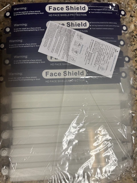 (10pk)Safety Full Face Shield Reusable Lot Shield Clear