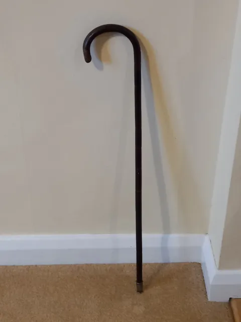 Antique / vintage child's dark Malacca cane slim walking stick 63 cm tall