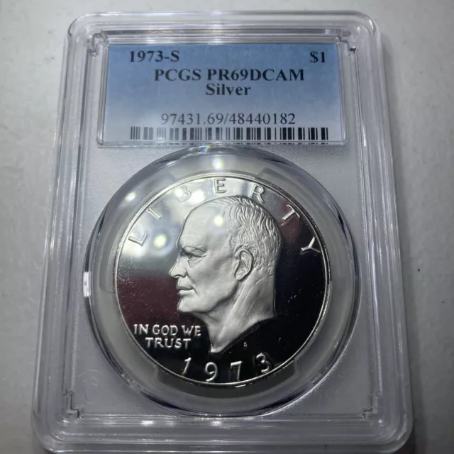 1973 S $1 Silver Ike Eisenhower Dollar Proof PCGS PR69DCAM