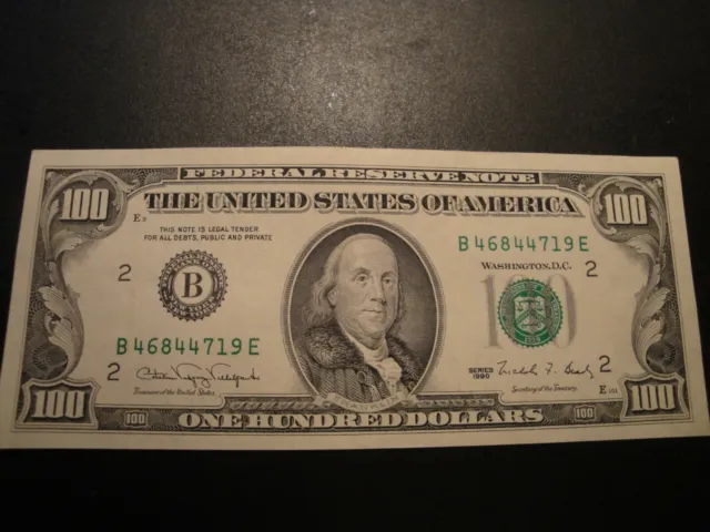 (1) $100.00 Series 1990 Federal Reserve Note BU Uncirculated Condition