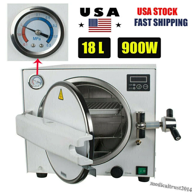 18L Dental Autoclave Steam Sterilizer Medical Sterilization Lab Equipment 110V