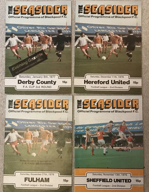 BLACKPOOL PROGRAMMES X 4 from season 1976/77 £4.00 PicClick UK