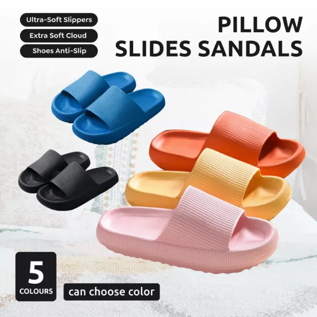 Pink Pillow Slides Sandals Ultra-soft Slippers Extra Soft Cloud Shoes  Anti-slip