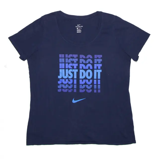 NIKE Just Do It Athletic Cut Sports Blue Short Sleeve T-Shirt Mens XL