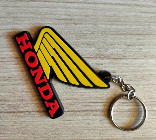 Honda Wing Keychain Rubber Keyring Motorcycle Bike Car Collectible Gift New Set