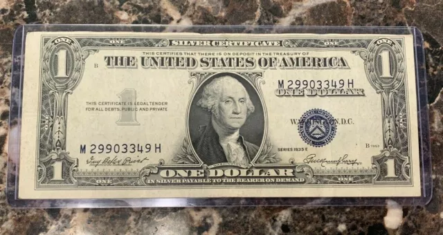 1935 E Silver Certificate Blue Seal MISALIGNED-SHIFTED OVERPRINT ERROR