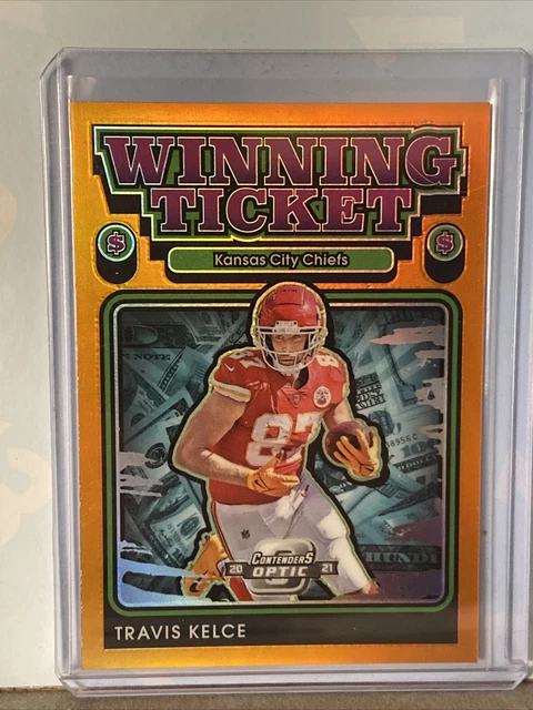 2021 Panini Contenders Optic Winning Ticket Orange Prizm 05/50 Travis Kelce