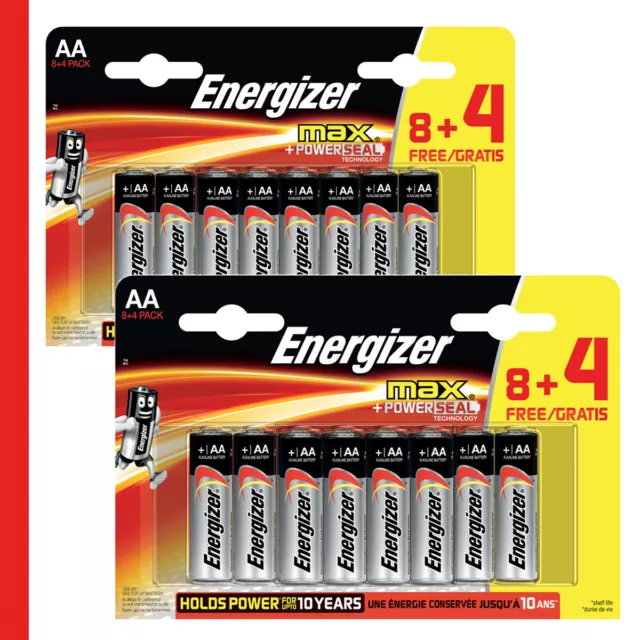 Pile Alcaline Energizer Max Mignon Aa, 24er Paquet 2 X 12er Paquet 1.5V LR6