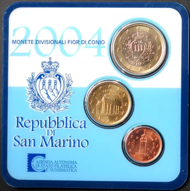 SAX2004X.1 - MINI SET SAINT MARIN - 2004 - 1 cent, 10 cents et 1 euro