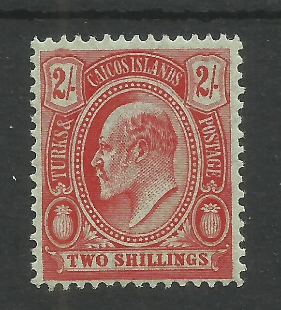 Turks & Caicos Is 1909-11, Kevii, 2/- Red On Green, Sg 125. Lightly Mounted Mint