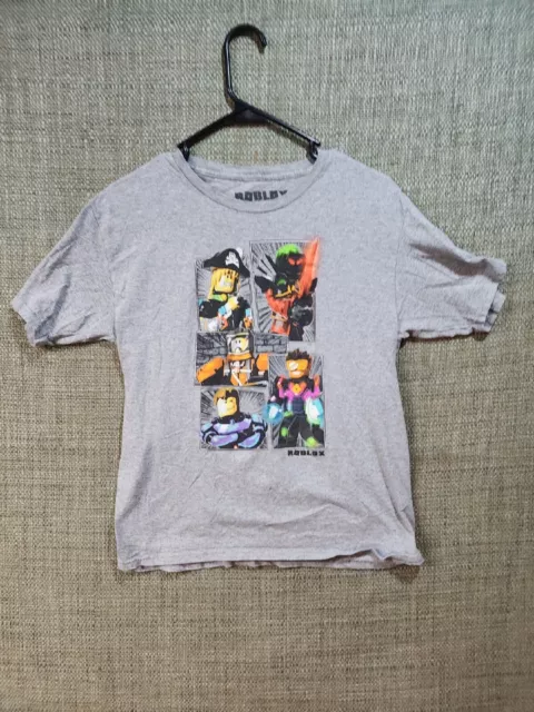 Roblox Youth Boys Pirate & Multiple Characters Gray Shirt NWT M, L, XL