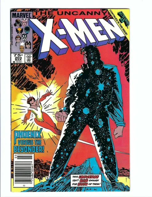 Uncanny X-Men 203, VF/NM 9.0, Marvel 1986, Newsstand! Magneto, Watcher, Beyonder