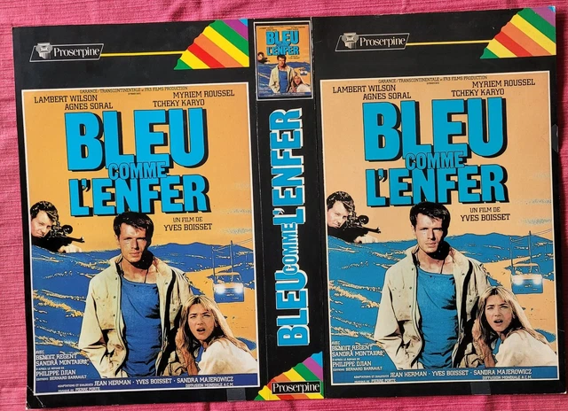 ANCIEN POSTER CARTONNE Presentoir Cinema 54,5 X 39 " Bleu Comme L'enfer