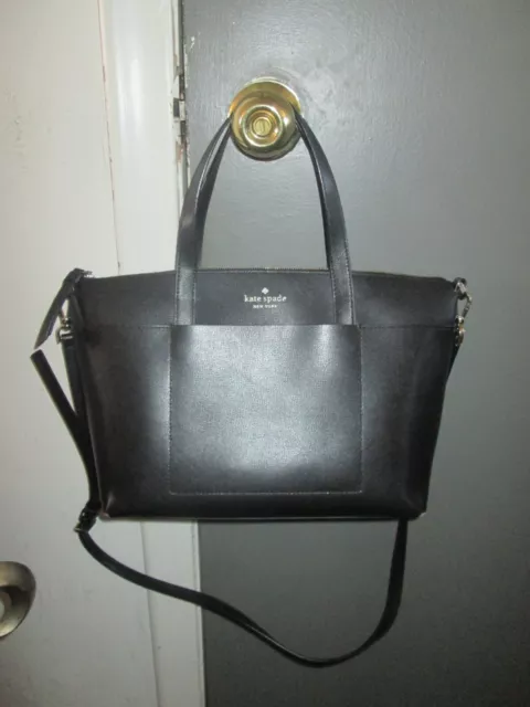 Kate Spade Black Leather Crossbody Satchel Handbag