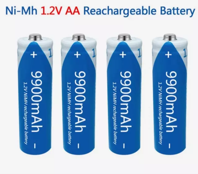 4pcs 9900mAh 1.2V AA rechargeable batteries