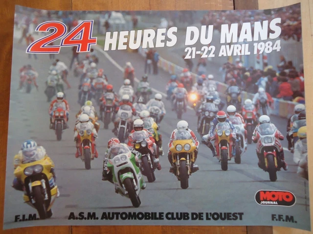 Poster Ufficiale 24 10 Del Mans 1984 Moto Manifesto Aco Moto Il Moto