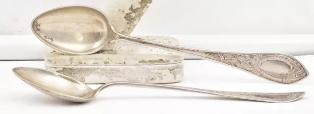 Pair of MAASE Vintage 830s Scandinavian Silver oval small Bowl Demitasse Spoons