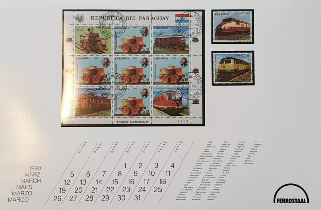 Briefmarkenkalender 1990 von Ferrostaal zu verkaufen - Eisenbahnen