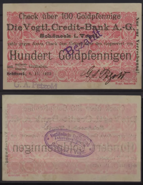 [27191] - GOLD-NOTGELD SCHÖNECK i. Vogtl., Vogtländische Credit-Bank AG auf G. A