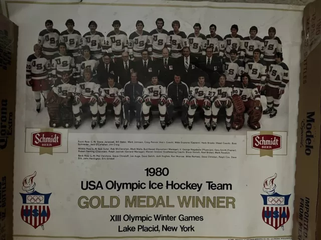 1980 USA Olympic Gold Medal Hockey Team Schmidt Beer G Heileman
