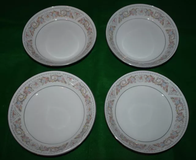 4 Vintage Hd Fine China Porcelain Soup/Cereal Bowls - Floral Pattern Lt Pastels