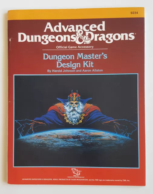 Dungeon Master's Design Kit Dungeons & Dragons Tsr 1988 Aaron Allston