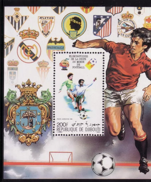 Briefmarken Fussball-WM 1982 - DJIBOUTI - Block gez. postfrisch
