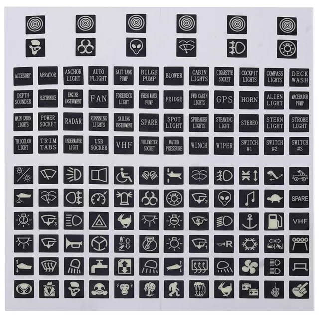 132 X Fuse Box / Switch Stickers Labels Decal Instrument Board Car Boat Panel 3