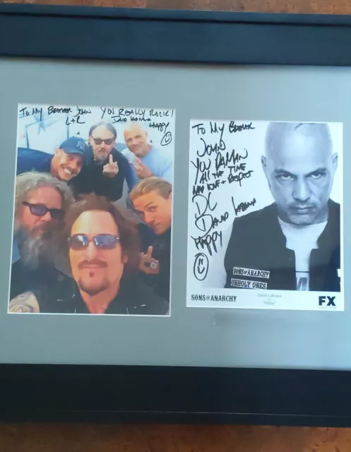 Sons of Anarchy signed cast selfie & David Labrava (Happy) autographed framed