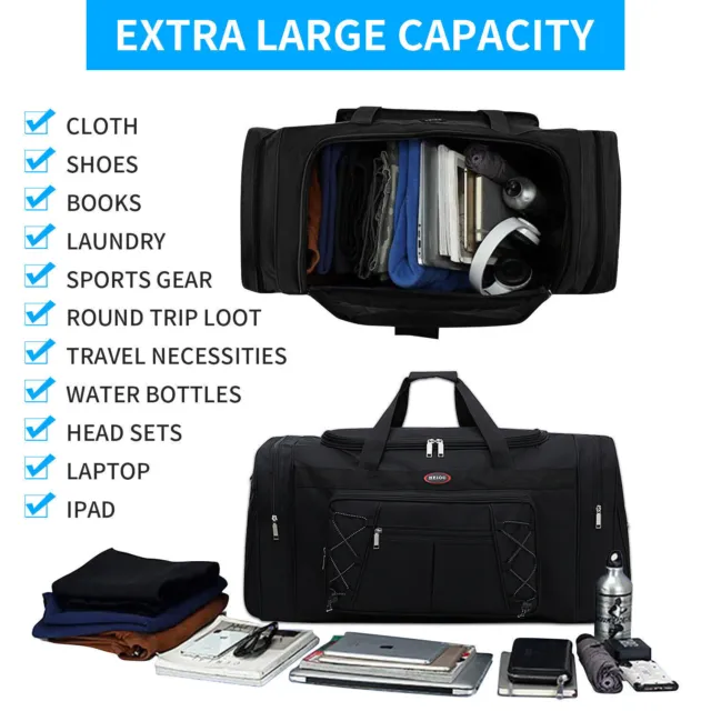 72L Men Women Duffle Bag Carry Handbag Luggage Travel Gym Tote Overnight Bag 4