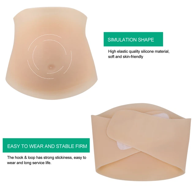 White 2-3 Months)Fake Pregnancy Belly Artificial Silicone Pregnant Belly Photogr