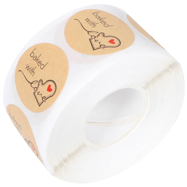 1 rollKraft Paper Sticker Roll e Kraft Papier Aufkleber Valentine Aufkleber Süßi