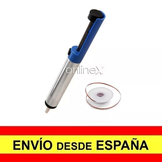 Desoldador de Estaño Limpiador de Soldadura Desoldadora Aspirador + Malla a1249