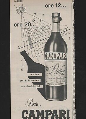 Bitter Campari Pubblicita' Advertising Del 1956 Rolli B/W Philips Invito Alla Tv