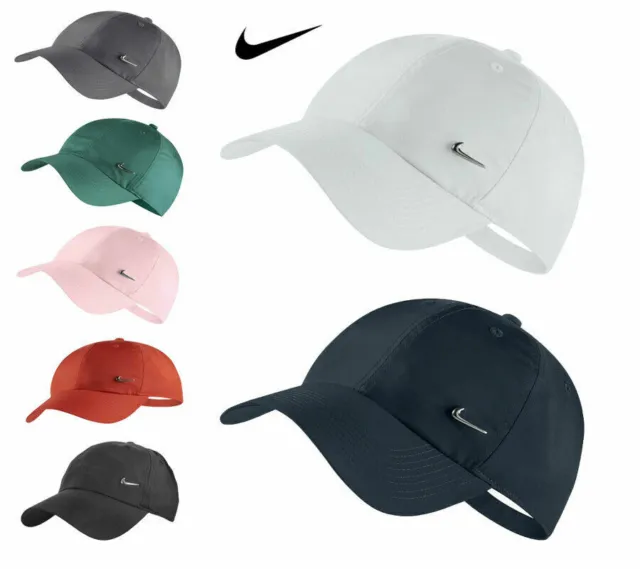 Nike Metal Swoosh Mens Boys Sports Peak Cap Baseball Golf Hat Adjustable Unisex