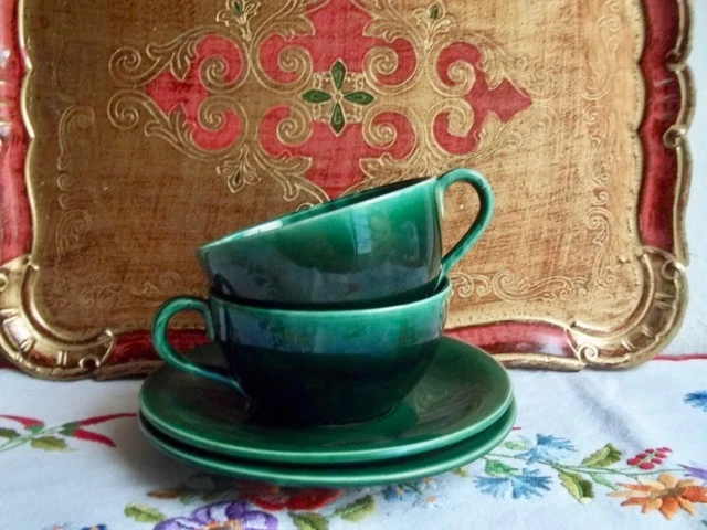 Lot De 5 Sous-tasses à Café Duralex Jaune Vintage - Occasion, Quelques Rayures