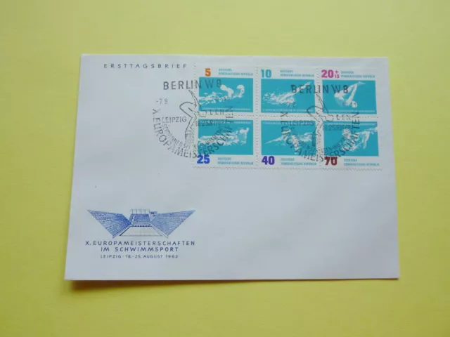 DDR-FDC Mi: 909-12 ZD "Schwimm - EM  mit ESST