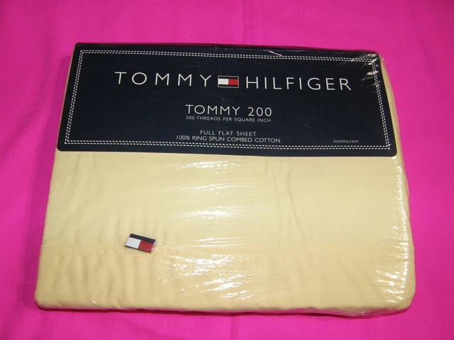 Tommy Hilfiger Bed Sheet Full Size Flat 81" x 96" Cotton 200 Threads