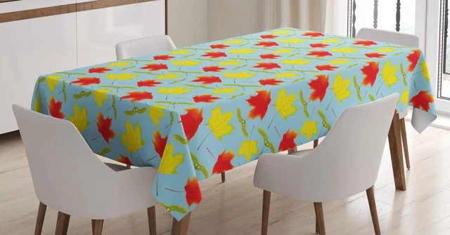 Nappe Carrée Automne 80x80 Cm - Motif Feuilles D'érable Orange, Anti-taches, Imperméable - Pour Table, Jardin, Fête