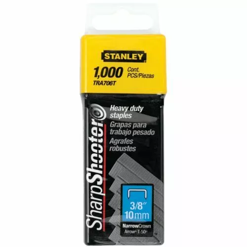 Stanley Sharpshooter Heavy Duty TRA706T Staples 3/8" 10mm 1000 Count Pack